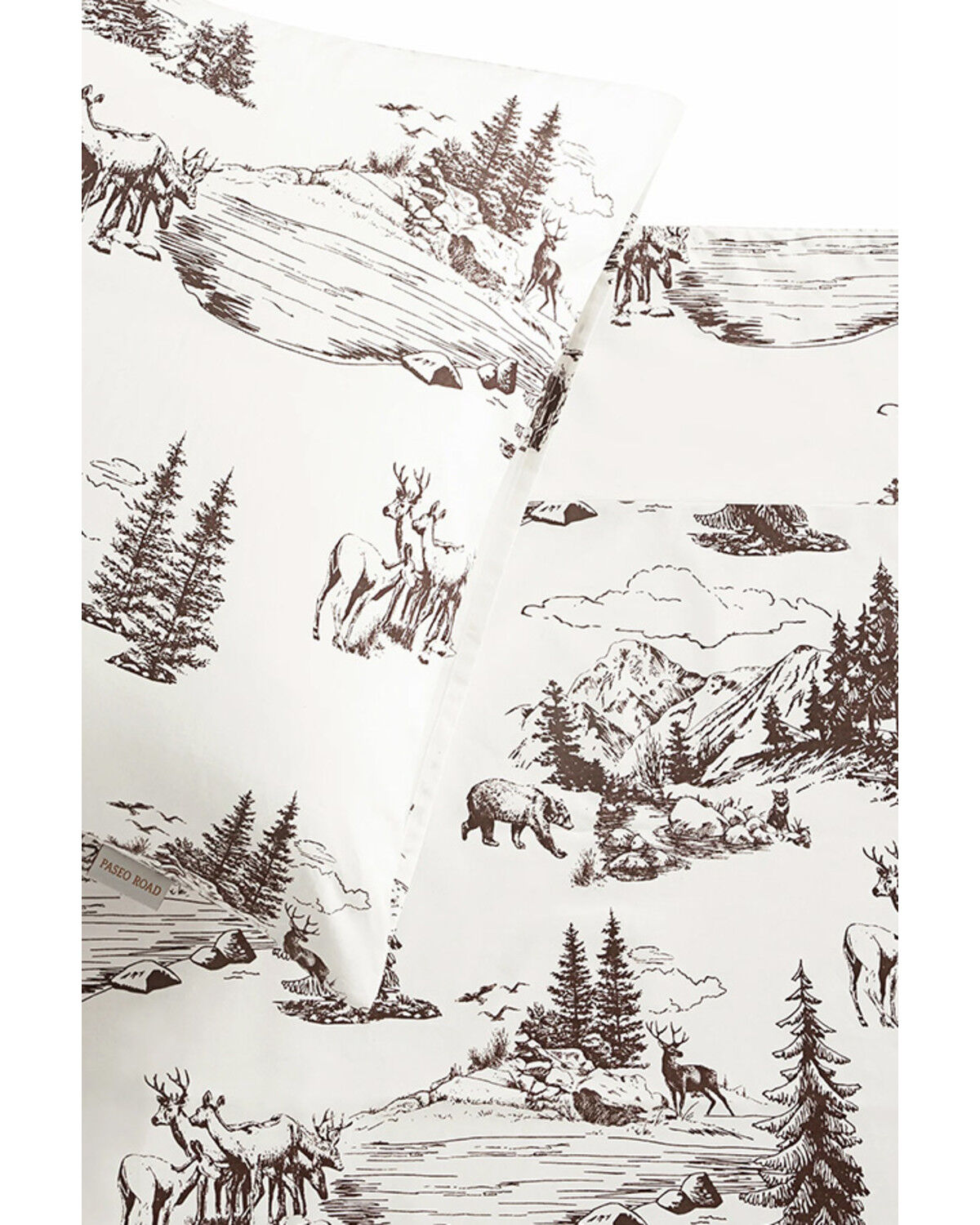 Image #3 - HiEnd Accents 200TC Cotton White Pine 4 Piece Sheet Set - King Size, White, hi-res