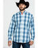 Image #5 - Resistol Men's Heitmiller Ombre Large Plaid Long Sleeve Western Shirt, Blue, hi-res