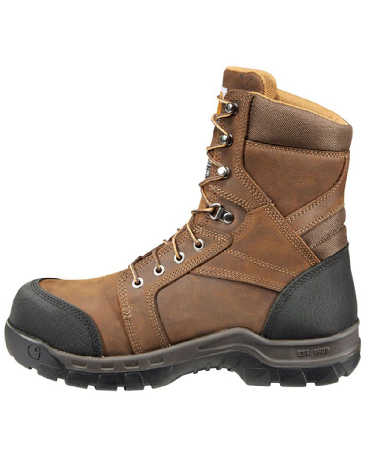 Image #3 - Carhartt Men's 8" Rugged Flex&reg; Waterproof Insulated Work Boots - Composite Toe, Dark Brown, hi-res
