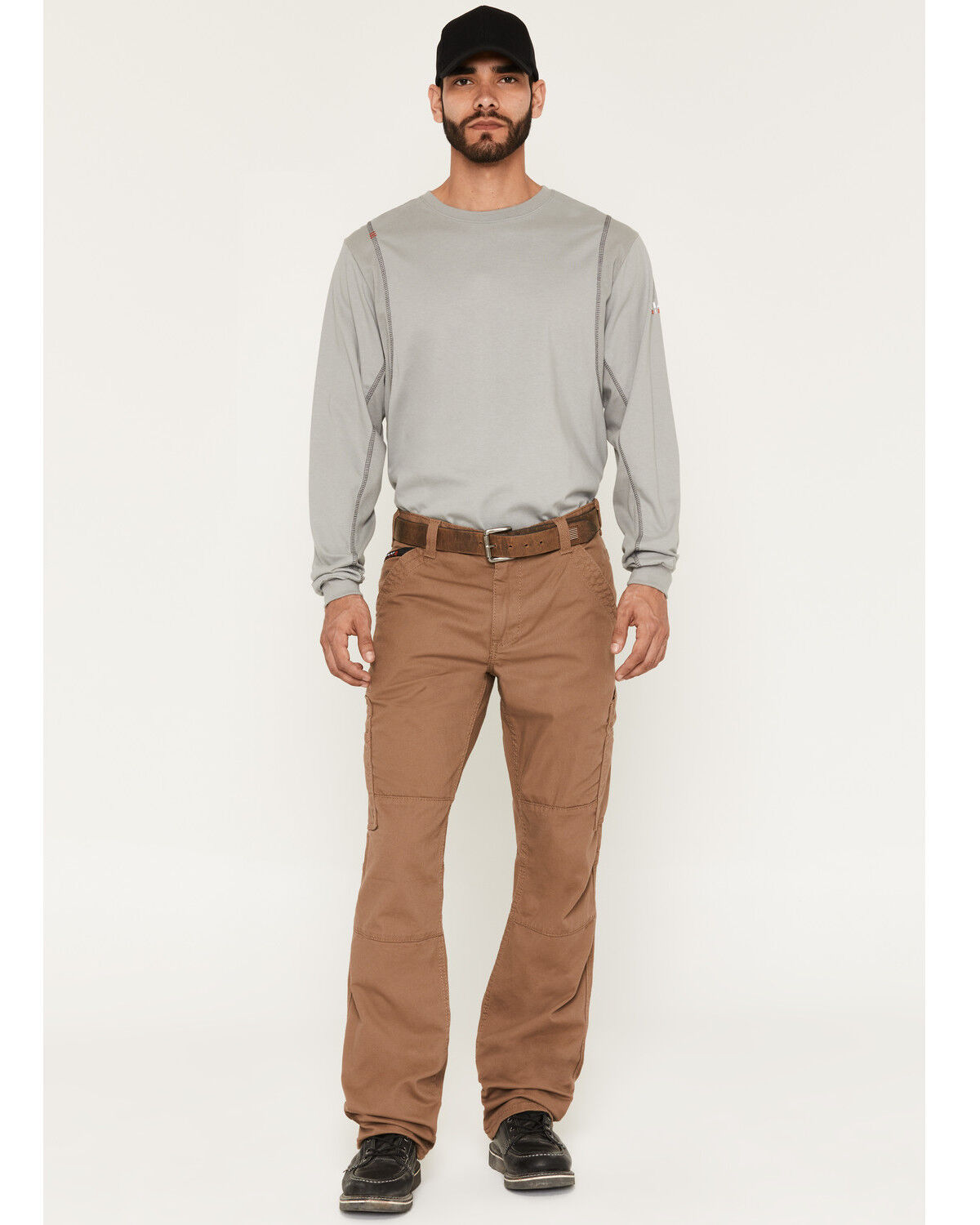 Image #1 - Ariat Men's FR M5 Duralight Stretch Canvas Straight Work Pants - Big, Beige, hi-res