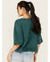 Image #4 - Cleo + Wolf Women's Aria Short Sleeve Boxy Cropped Graphic Tee, Forest Green, hi-res