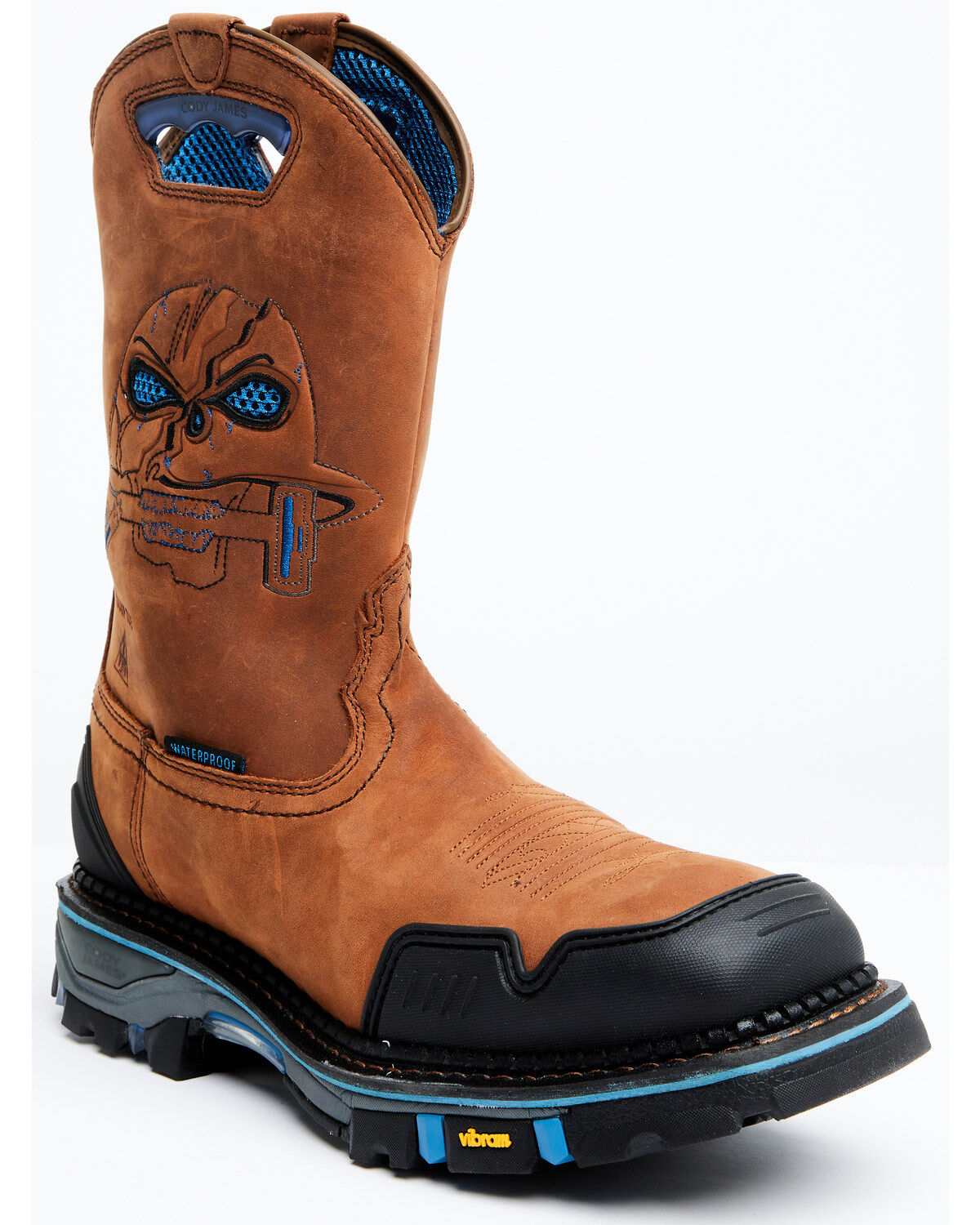 Cody James Men's 11" Decimator Waterproof Western Work Boots - Nano Composite Toe, Brown, hi-res