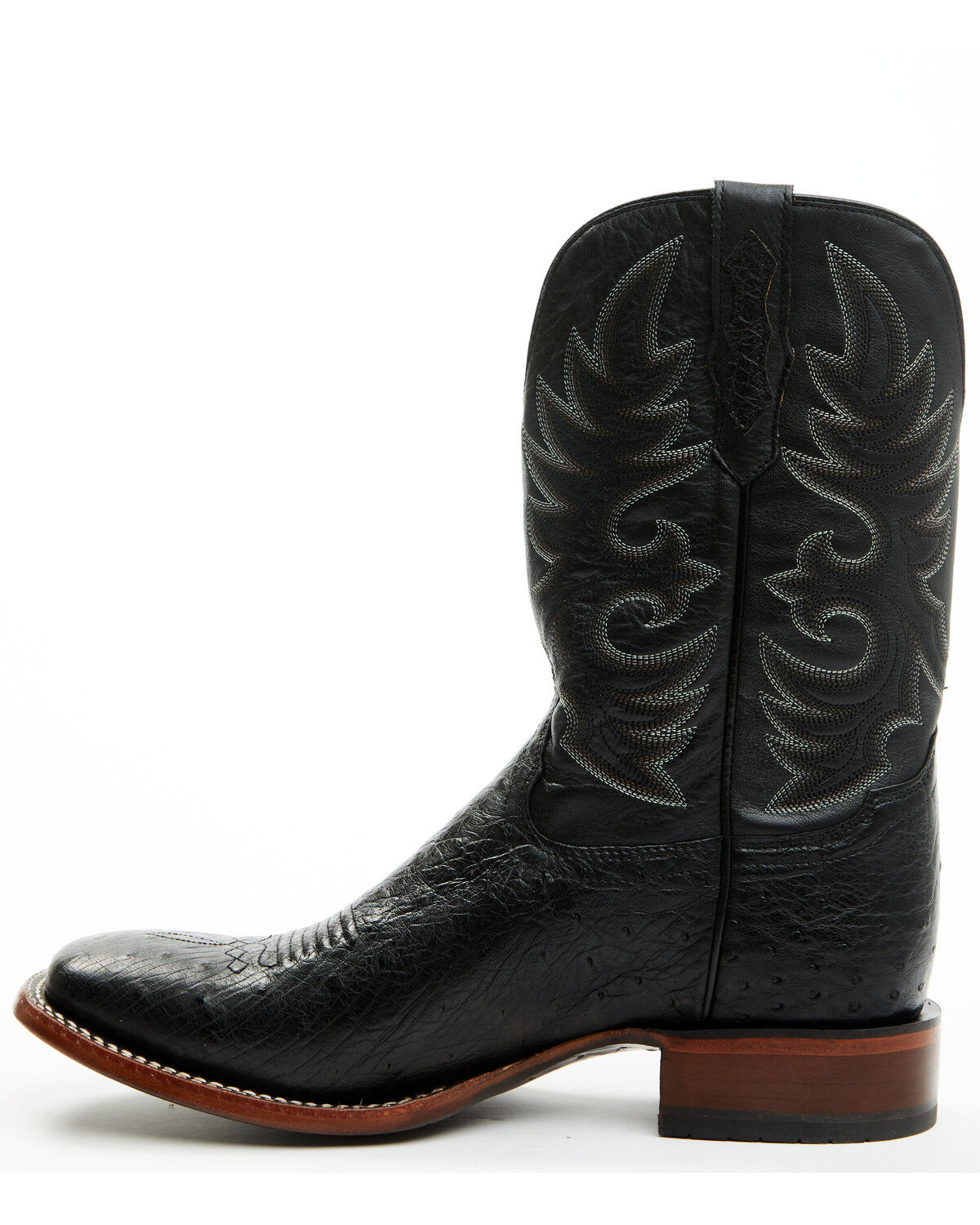 Image #3 - Cody James Men's Exotic Smooth Ostrich Western Boots - Broad Square Toe, Black, hi-res