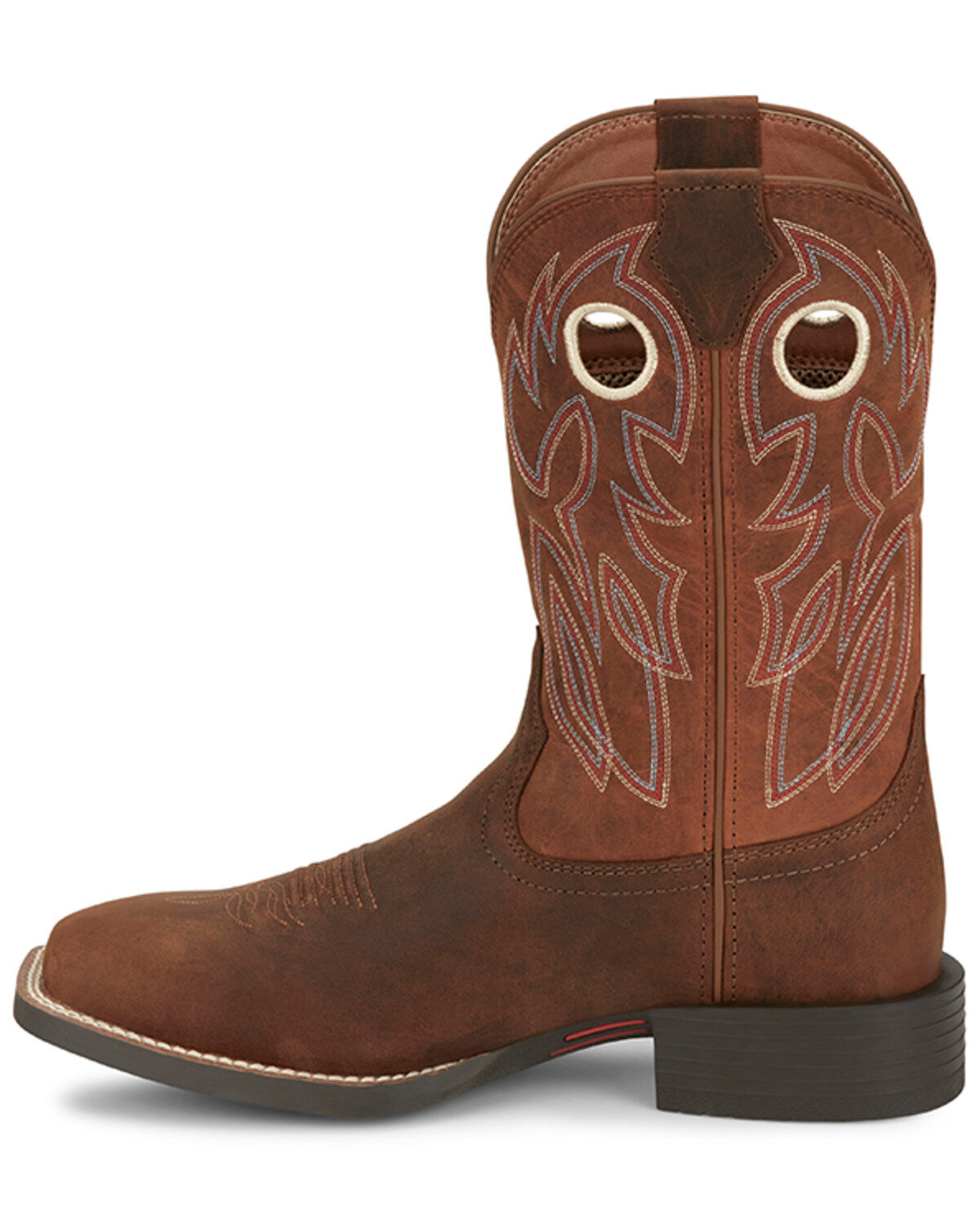 Image #3 - Justin Men's Stampede Bowline Western Boots - Broad Square Toe, Brown, hi-res