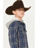 Image #2 - Ariat Boys' Hanley Hooded Shirt Jacket, Indigo, hi-res