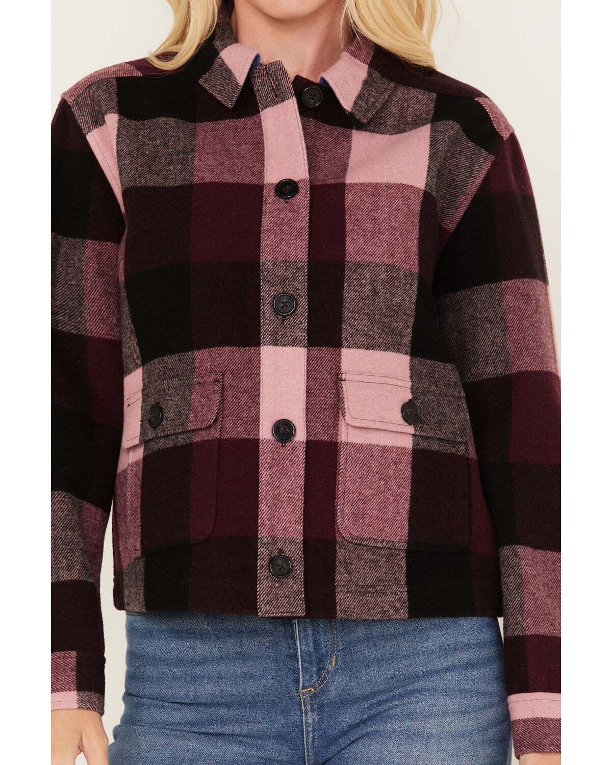 Image #3 - Idyllwind Women's Plaid Print Pocket Days Shacket, Mauve, hi-res