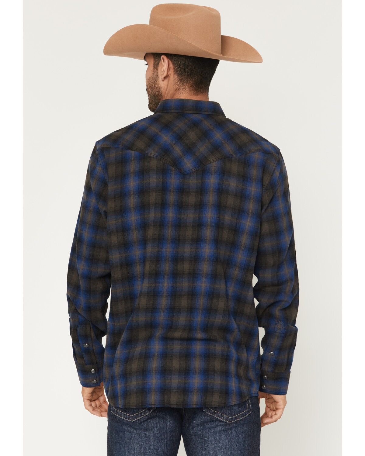 Image #4 - Moonshine Spirit&reg; Men's Stage Light Plaid Print Long Sleeve Snap Flannel Shirt, Blue, hi-res