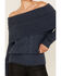 Image #3 - Shyanne Women's Off The Shoulder Cable Knit Sweater, Navy, hi-res