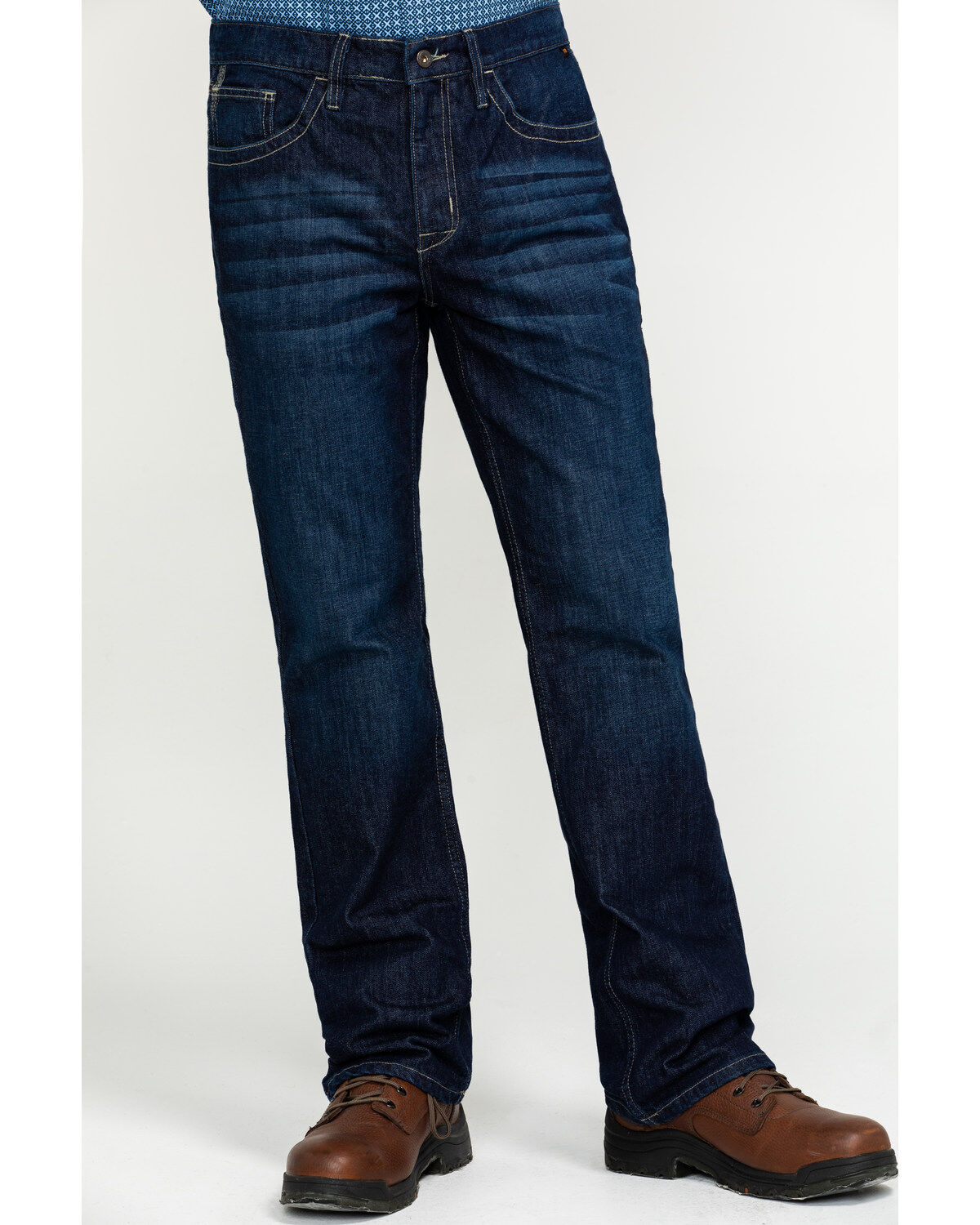 Image #2 - Cody James Men's FR Milliken Dark Slim Bootcut Work Jeans, Indigo, hi-res