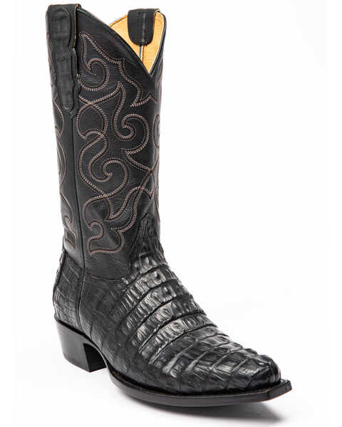 Image #1 - Moonshine Spirit Men's Rock City Fuscus Caiman Western Boots - Snip Toe, Black, hi-res