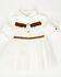 Image #1 - Sugar California Infant Girls' Fringe Long Sleeve Button-Down Denim Tutu Dress, Ivory, hi-res