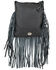 Image #2 - American West Women's Studded Fringe Handbag, Black, hi-res