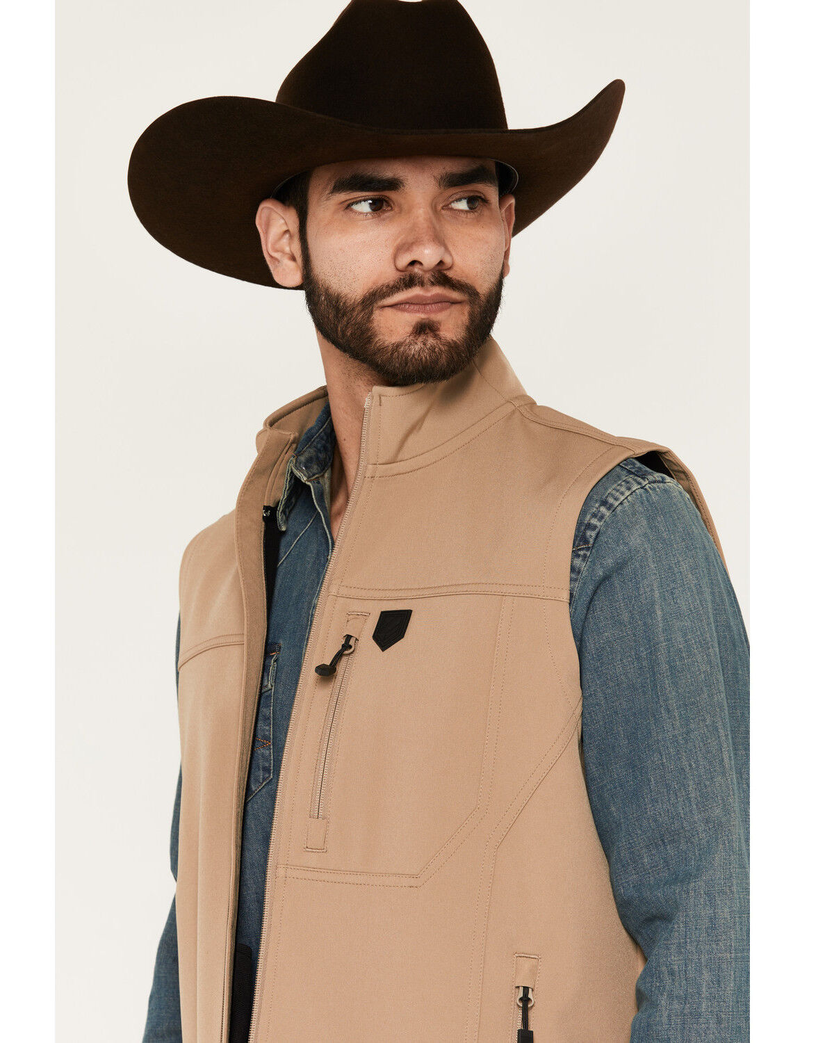 Image #2 - RANK 45&reg; Men's Ralington Softshell Vest - Tall, Khaki, hi-res
