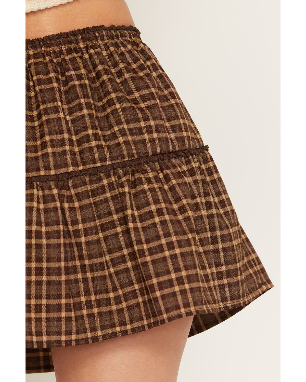 Image #4 - Wishlist Women's Plaid Print Mini Skirt, Brown, hi-res