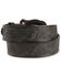 Image #3 - Tony Lama Floral Embossed Leather Belt, Black, hi-res
