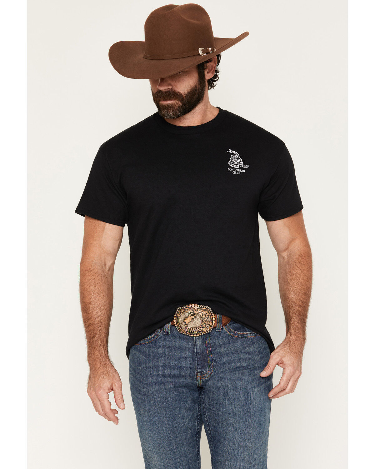 Image #1 - Cody James Men's Don't Tread On Me Short Sleeve Graphic T-Shirt, Black, hi-res