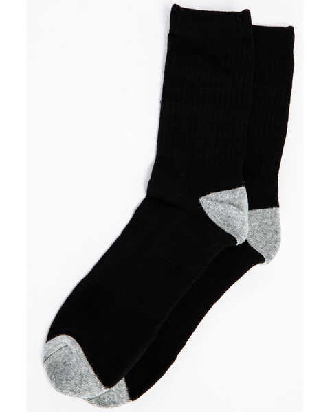 Image #1 - Cody James Men's Solid 3-Pack Crew Socks, Black, hi-res