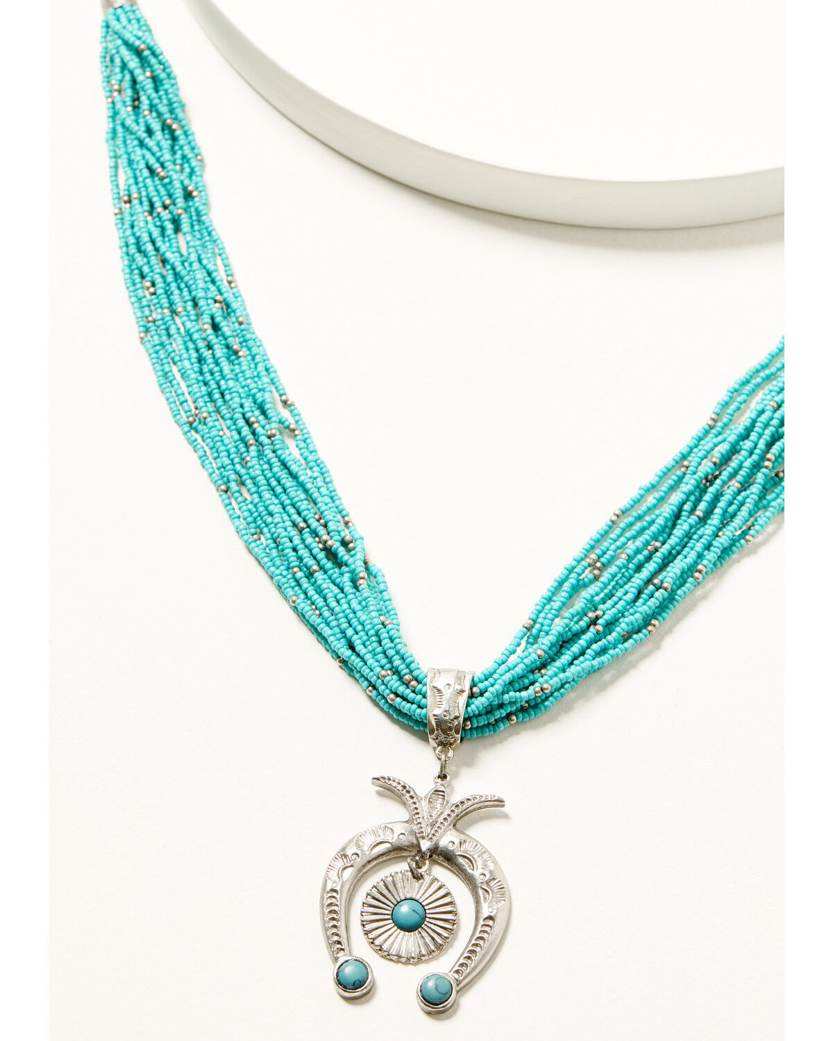 Image #1 - Shyanne Women's Wildheart Squash Blossom Beaded Necklace, Turquoise, hi-res