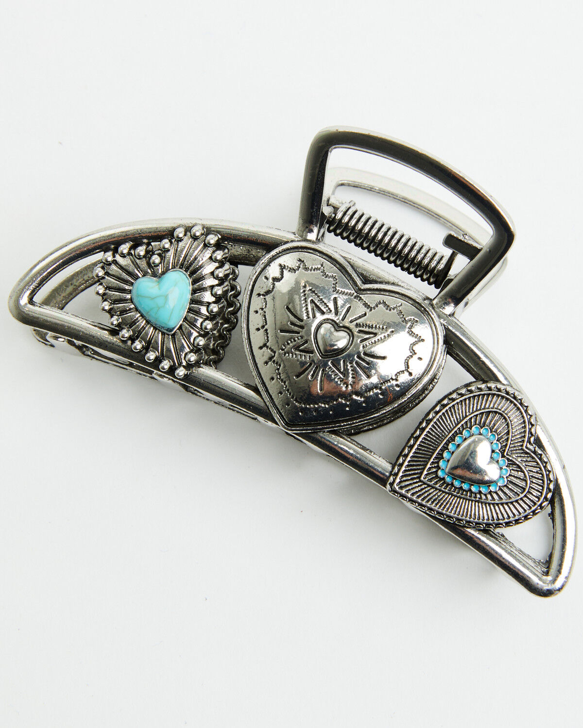 Image #2 - Shyanne Women's Silver Metal Heart Claw Clip, Silver, hi-res
