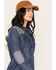 Image #2 - Cleo + Wolf Women's Blocked Embroidered Long Sleeve Denim Shirt, Indigo, hi-res