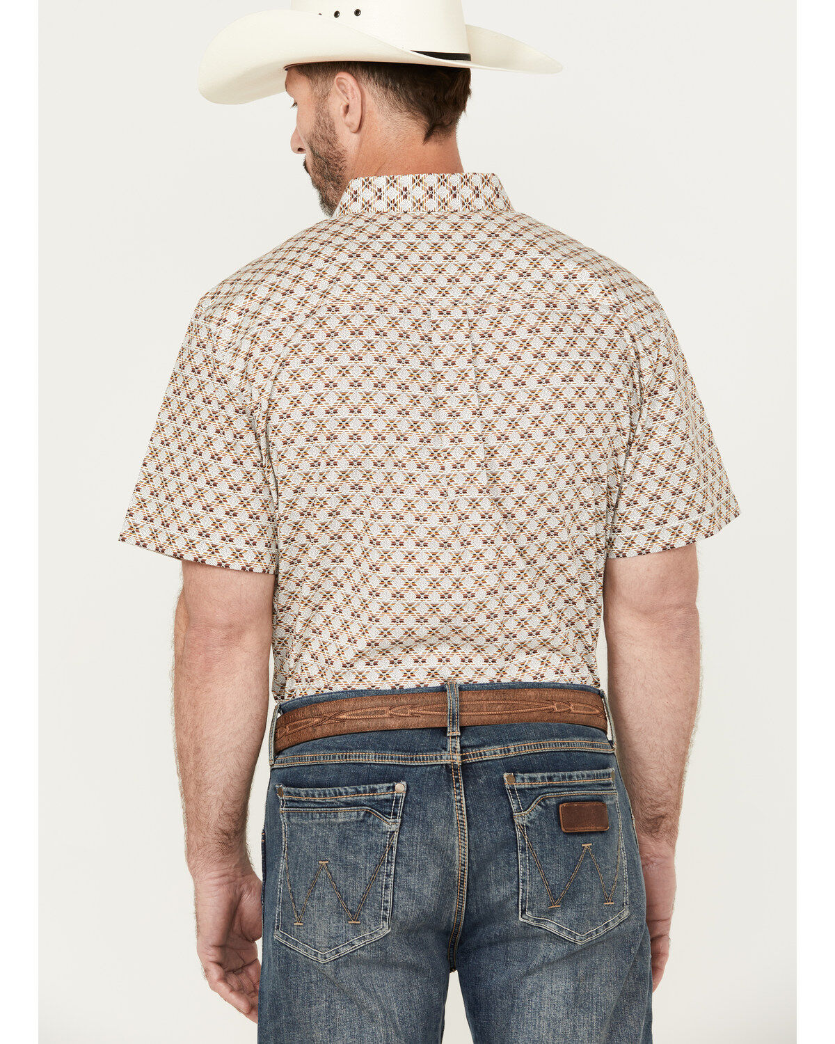 Image #4 - RANK 45&reg; Men's Buckaloo Print Short Sleeve Button-Down Stretch Western Shirt, Multi, hi-res