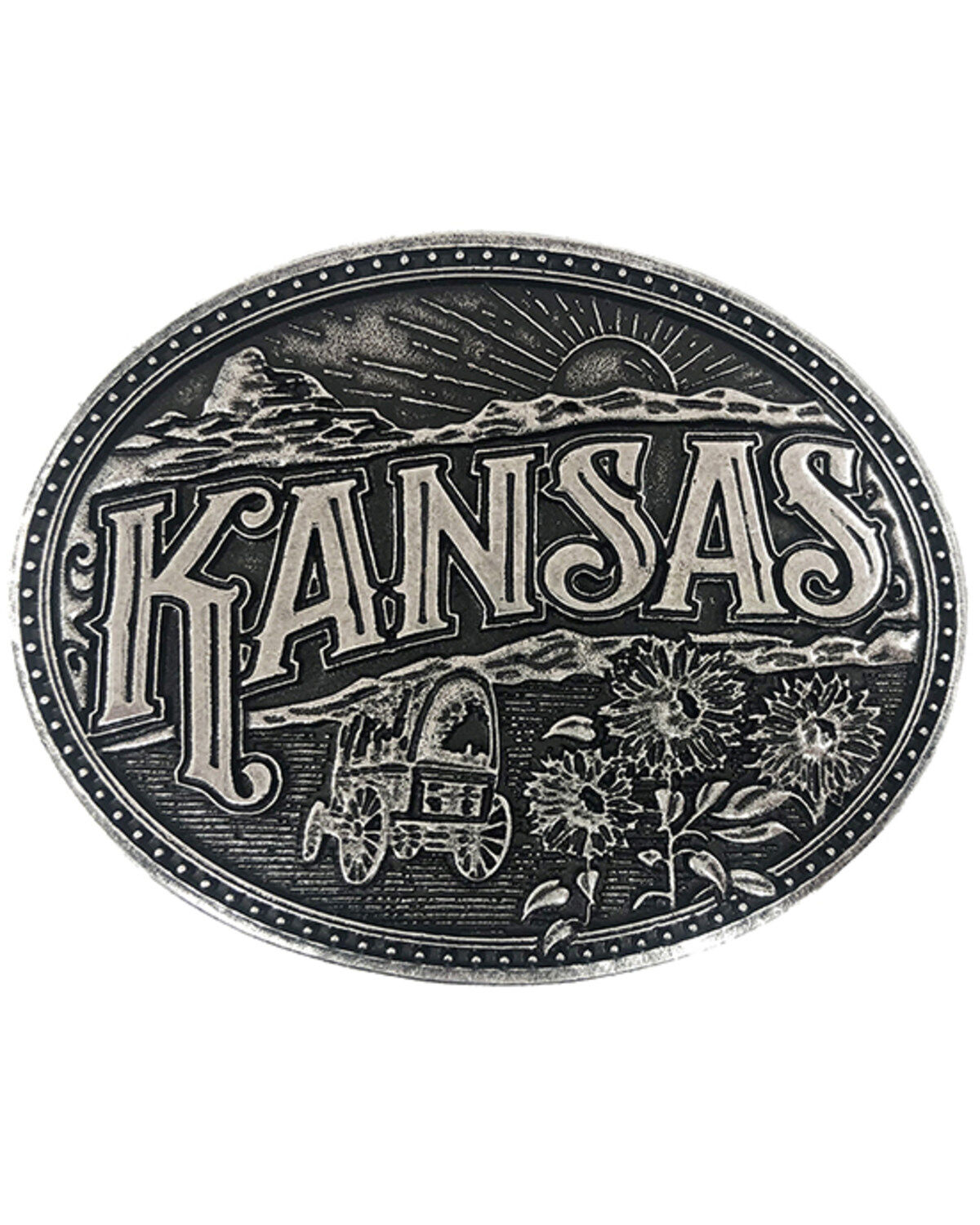 Cody James Kansas Heritage Belt Buckle, Silver, hi-res