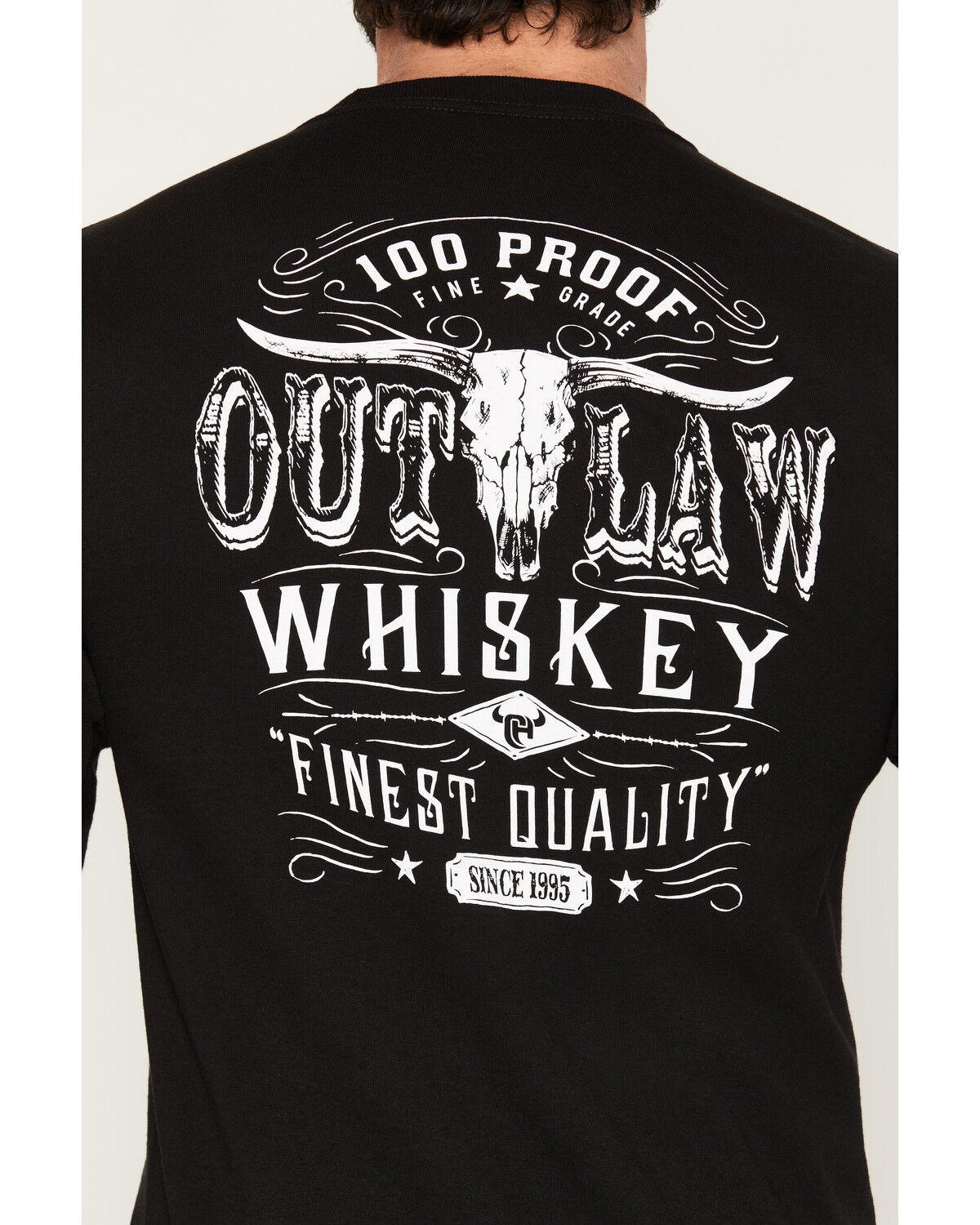 Image #4 - Cowboy Hardware Men's Outlaw Whiskey Long Sleeve Graphic T-Shirt, Black, hi-res