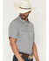 Image #2 - Gibson Trading Co Men's haven Geo Print Short Sleeve Snap Western Shirt, Light Blue, hi-res