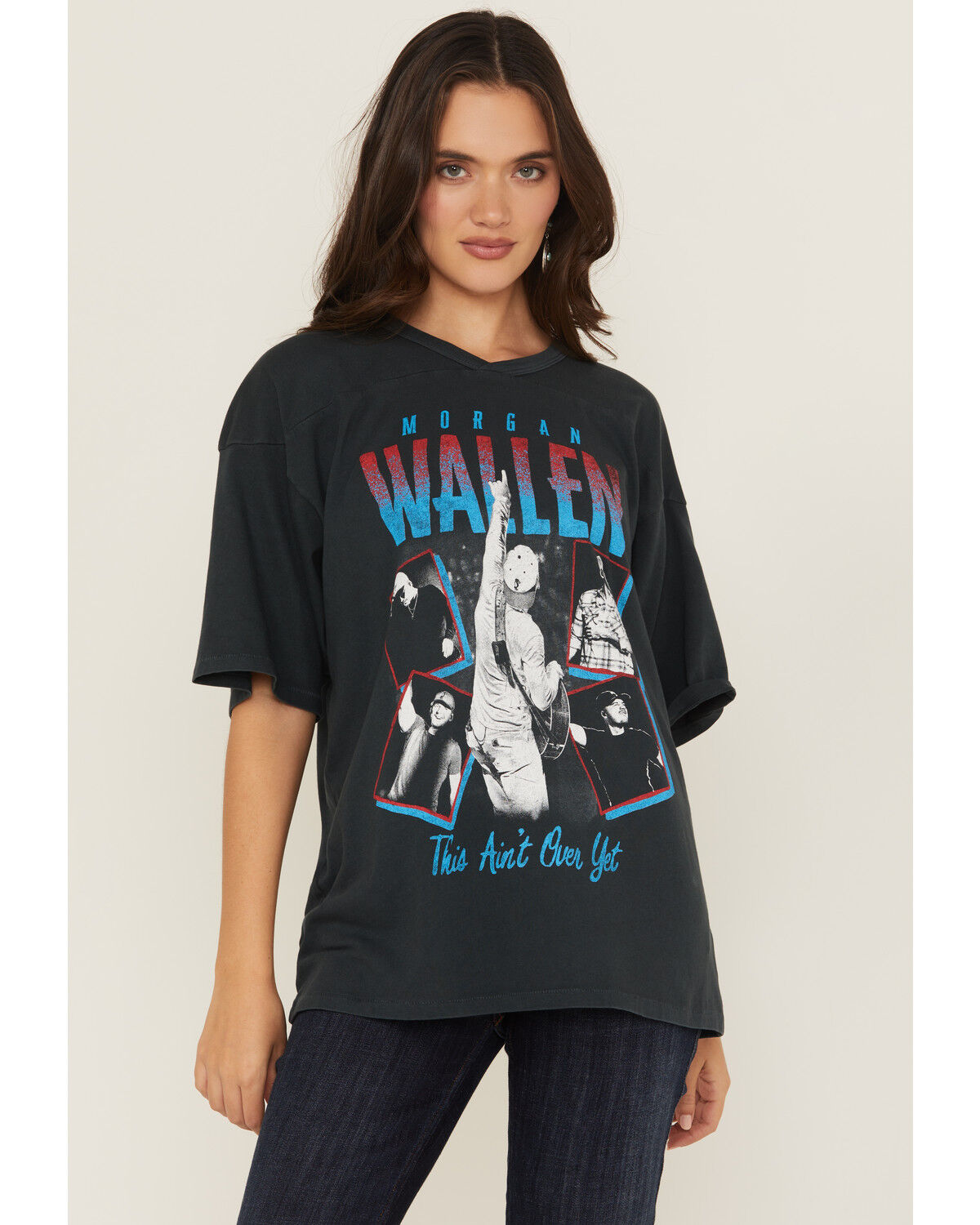 Image #1 - Daydreamer Women's Morgan Wallen Short Sleeve Concert Tee, Black, hi-res