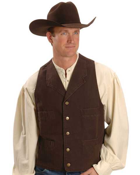 Image #1 - Scully Men's Range Wear Frontier Vest, Walnut, hi-res
