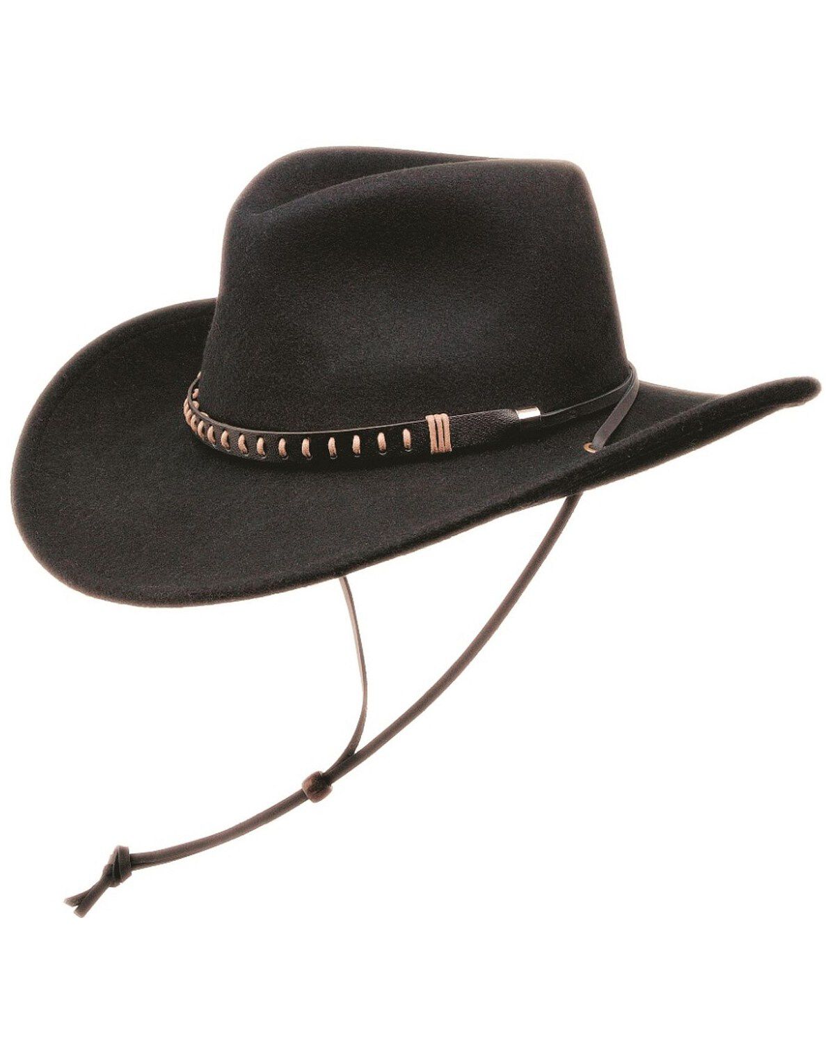 Image #1 - Black Creek Men's Chincord Crushable Felt Western Fashion Hat, Black, hi-res