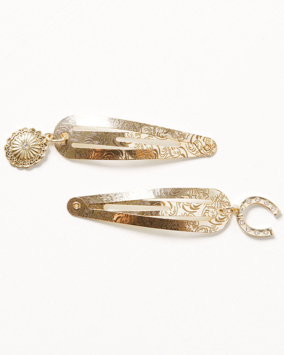 Shyanne Women's Western Muse Charmed Hair Clip Set - 2 Piece, Gold, hi-res