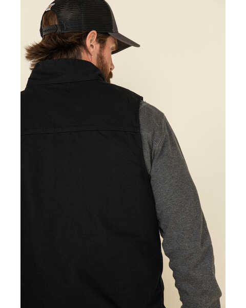 Image #5 - Carhartt Men's Washed Duck Sherpa Lined Mock Neck Loose Fit Work Vest , Black, hi-res