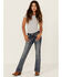 Image #3 - Grace in LA Girls' Medium Wash Thunderbird Pocket Bootcut Stretch Denim Jeans , Medium Wash, hi-res