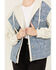 Image #3 - Miss Me Women's Denim Sequins Zip-Up Hoodie , Oatmeal, hi-res