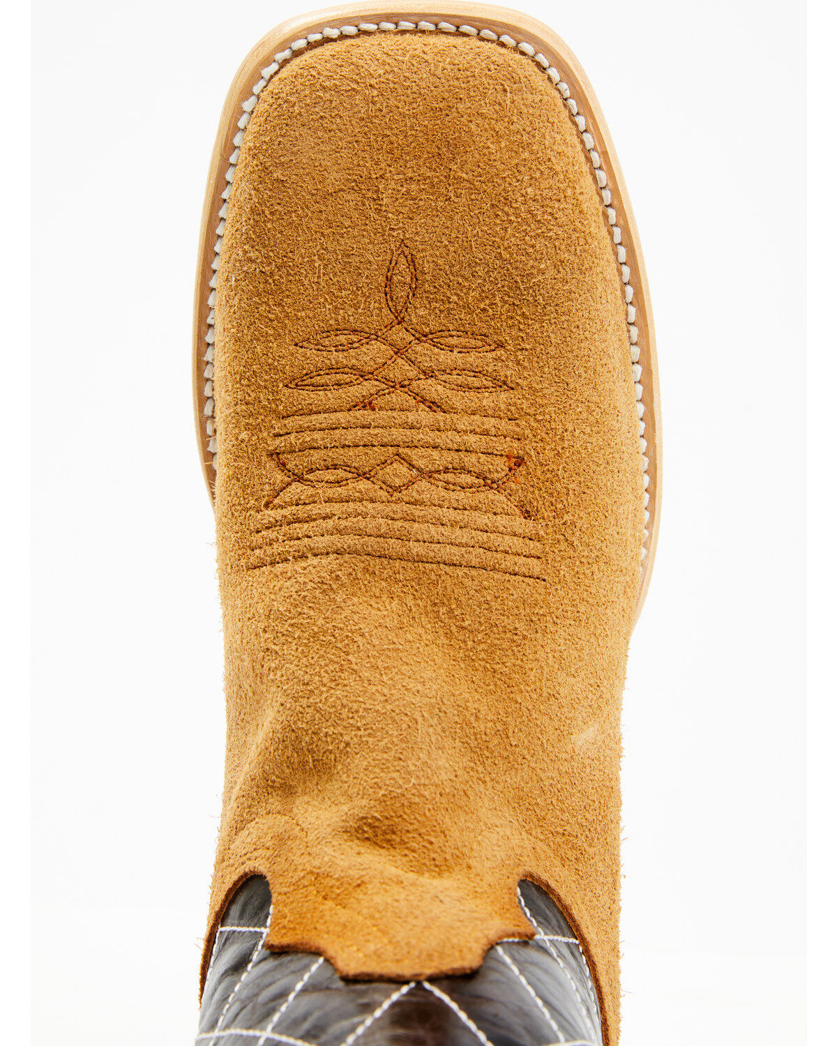 Image #6 - Hondo Boots Men's Roughout Western Boots - Broad Square Toe, Brown, hi-res