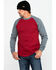 Image #1 - Wolverine Men's Brower Baseball Long Sleeve Work Shirt, Dark Red, hi-res