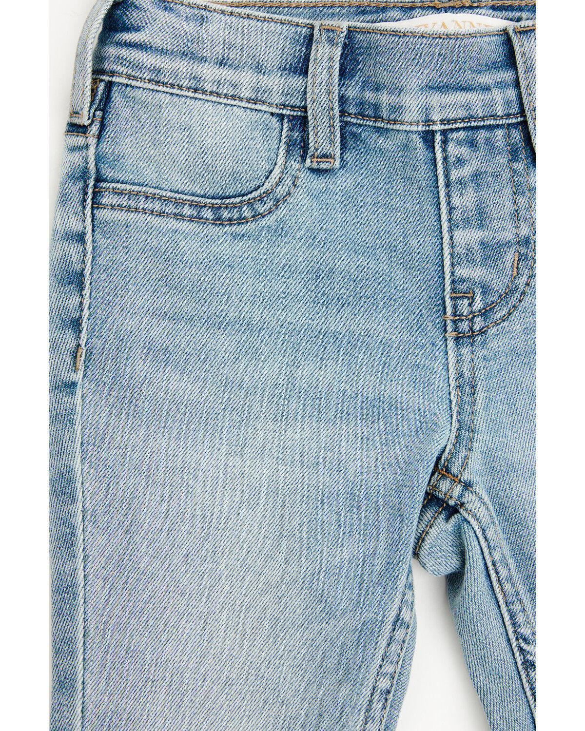 Image #4 - Shyanne Toddler Girls' Light Wash Lacey Bow Embroidered Flare Stretch Denim Jeans, Light Wash, hi-res
