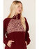 Image #2 - Cleo + Wolf Women's Sherpa Half Button Pullover, Burgundy, hi-res