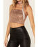 Image #3 - Sadie & Sage Women's Inferno Sequin Cami Crop Top, Sand, hi-res