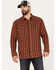 Image #1 - Moonshine Spirit&reg; Men's Burning Flame Plaid Print Long Sleeve Snap Western Flannel Shirt, Rust Copper, hi-res
