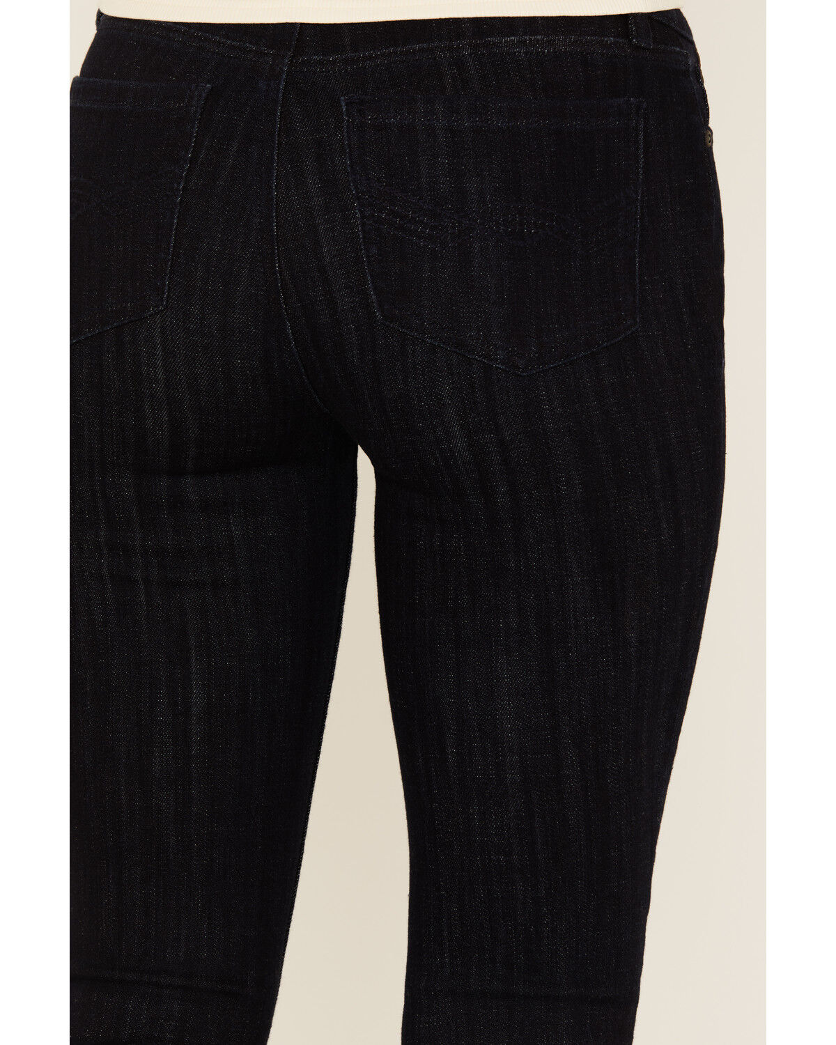 Image #4 - Idyllwind Women's Outlaw High Rise Studded Fringe Super Stretch Flare Jeans, Dark Wash, hi-res