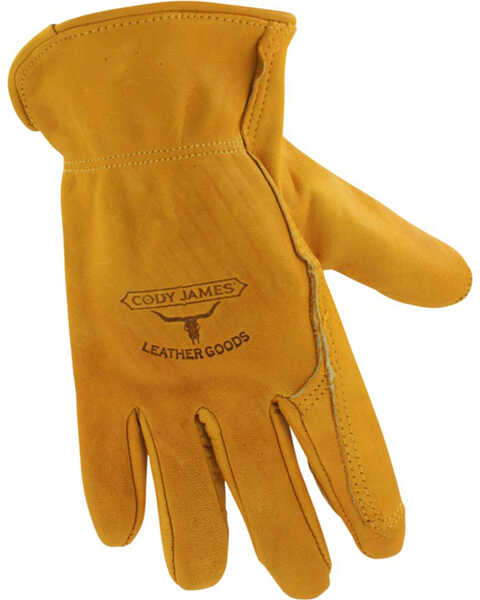 Image #1 - Cody James® Men's Gold Grain Cowhide Work Gloves, Camel, hi-res