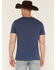 Image #4 - Cody James Men's Ornate Steerhead Skull Short Sleeve Graphic T-Shirt, Blue, hi-res