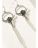 Image #2 - Shyanne Women's Steer Head with Liquid Silver-Toned Fringe Earrings, Silver, hi-res