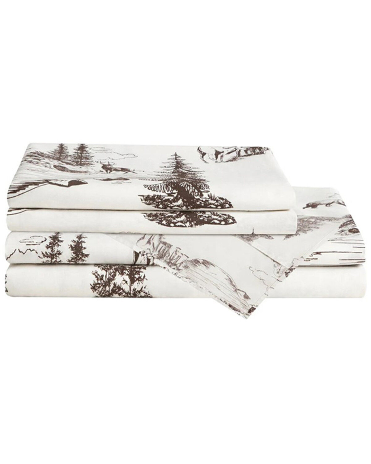 Image #2 - HiEnd Accents 200TC Cotton White Pine 4 Piece Sheet Set - Full Size, White, hi-res