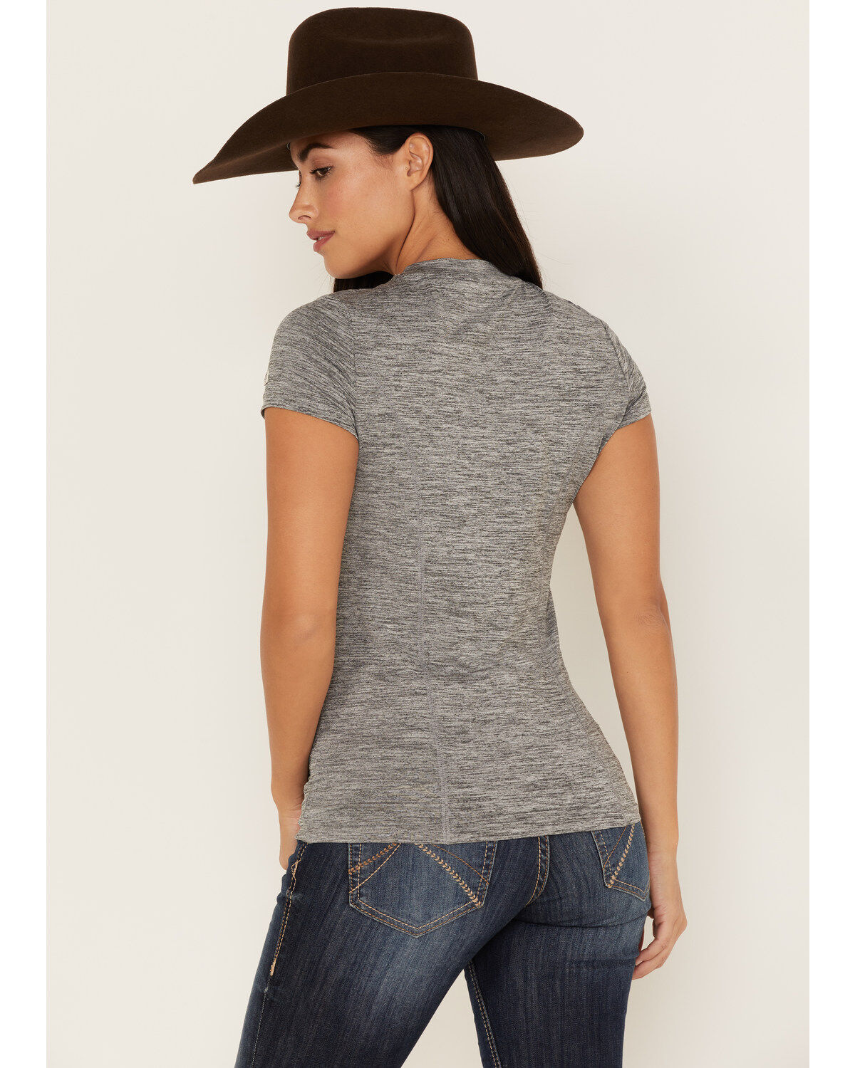 Image #4 - RANK 45&reg; Women's Solid Short Sleeve Performance Tee, Grey, hi-res