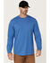 Image #1 - Hawx Men's Logo Long Sleeve Graphic Work T-Shirt, Bright Blue, hi-res
