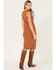 Image #4 - Cleo + Wolf Women's Ribbed Tank Midi Dress, Brown, hi-res