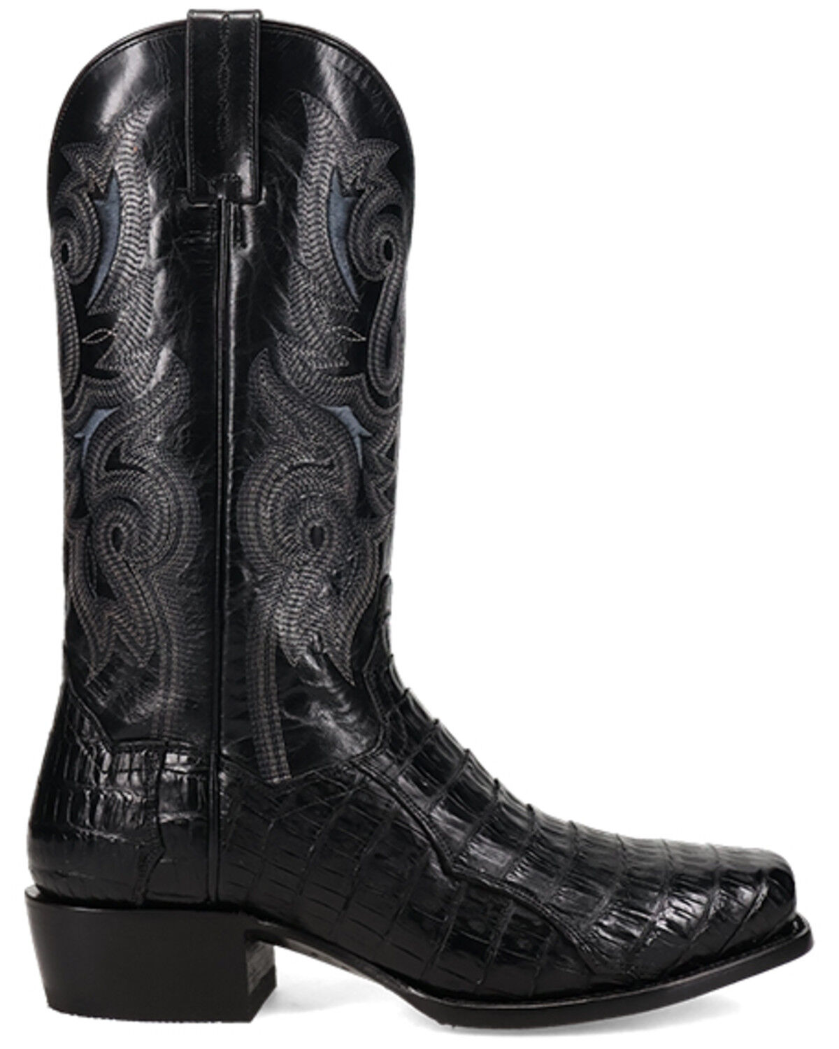 Image #2 - Dan Post Men's Zandor Exotic Caiman Western Boots - Square Toe, Black, hi-res
